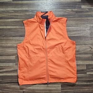 Zero Restriction Men's Golf Windbreaker Vest, Orange Full-Zip MSRP $168